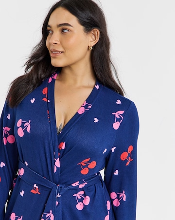 Pretty Secrets Supersoft Dressing Gown Cherry Print