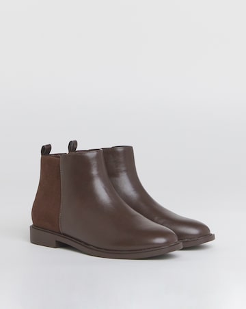 Ruth Classic Mixed Material Ankle Boots - Extra Wide Fit (EEE)