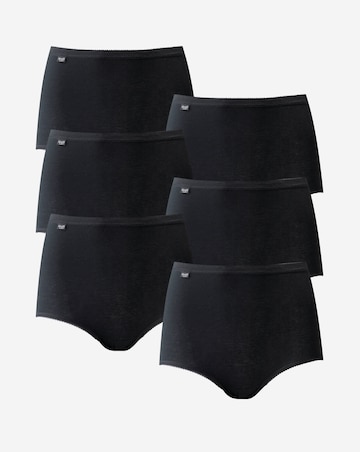 Sloggi 6 Pack Basic Maxi Briefs, Black, Skintone or White