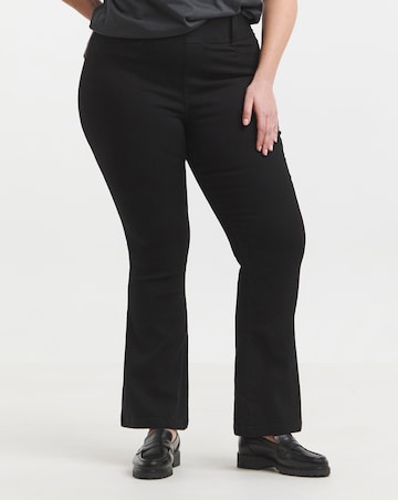 Black Stretch Flared Pull On Jeggings