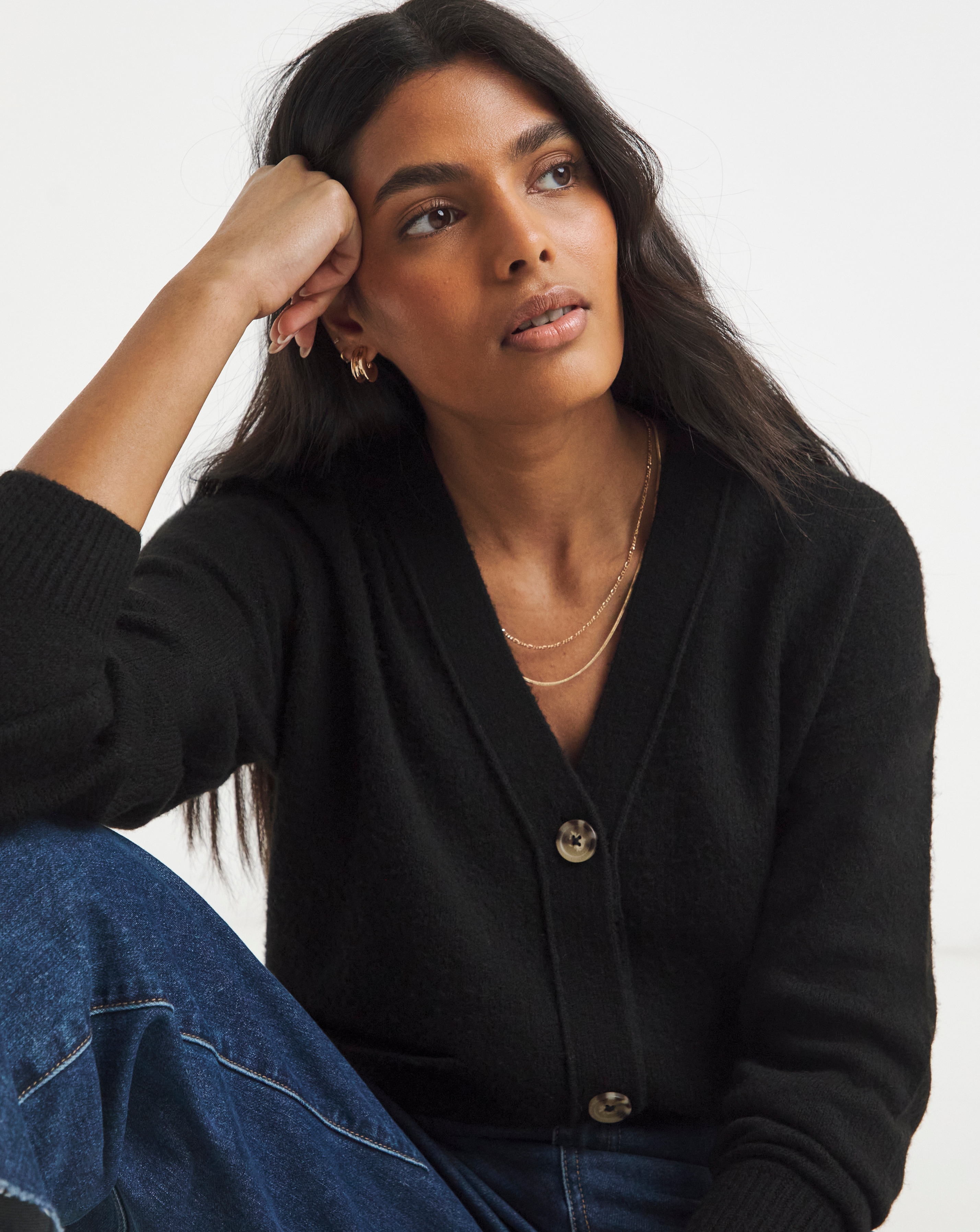 Simply Be Black V-Neck Cardigan | Simply Be