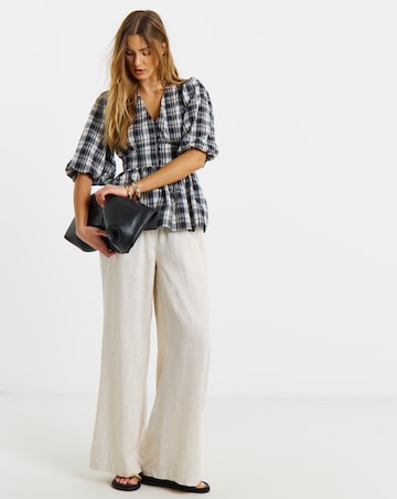 Brushed Cotton Puff Sleeve Tea Blouse