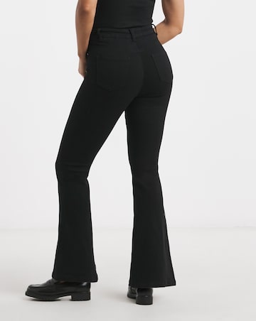 Black Highwaist Super Stretch Flared Jeans