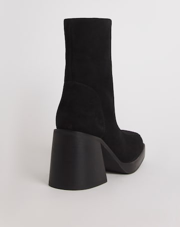 Gilly Suede Platform Ankle Boots - Wide Fit (E)