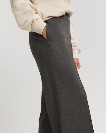 Charcoal Ponte Wide Leg Trousers