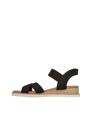Skechers Bobs Desert Kiss Golden Lily Black Sandals - Standard Fit (D)