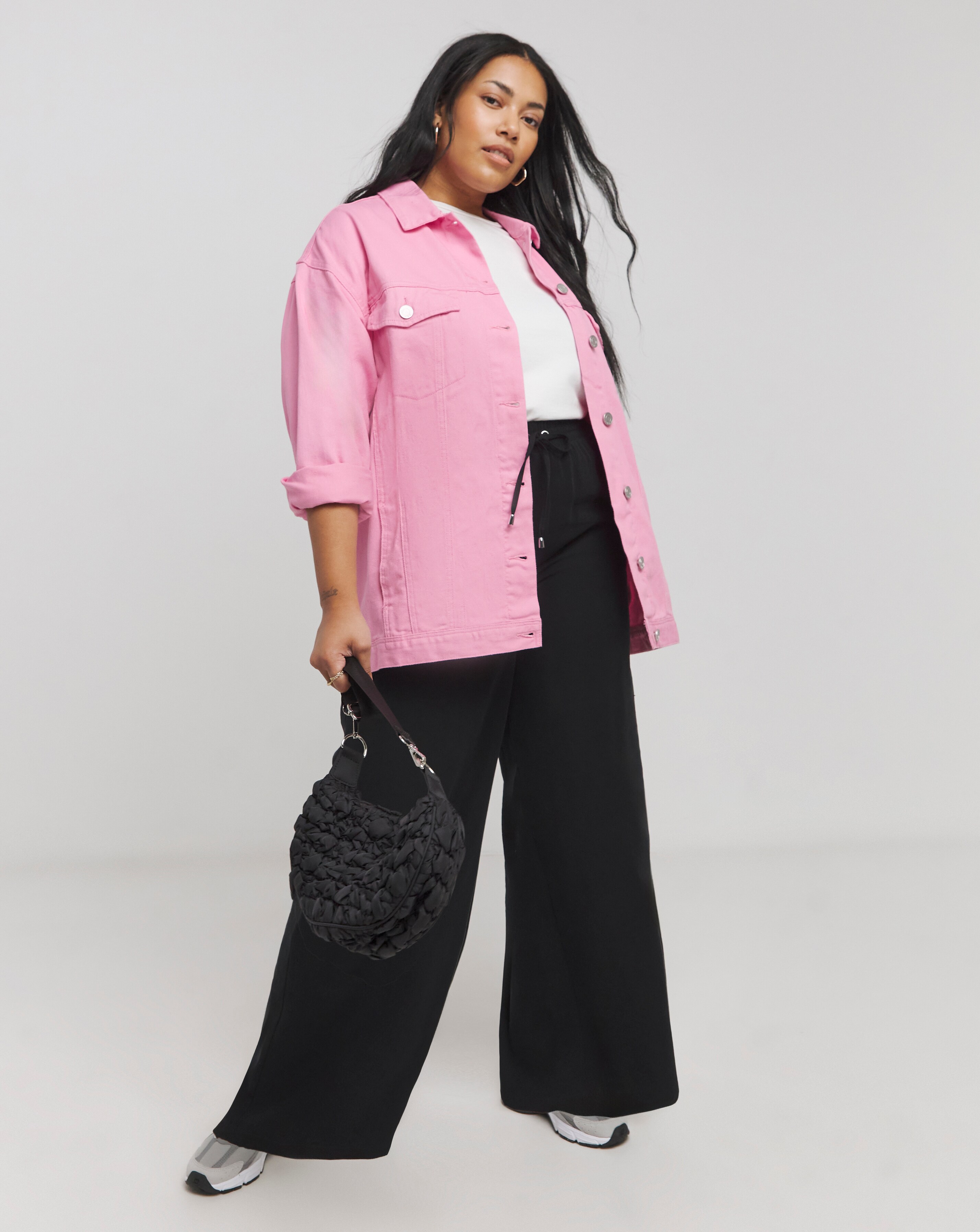 Candy Pink Boyfriend Denim Jacket Simply Be
