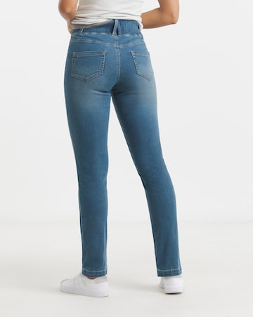 Mid Wash Stretch Slim Pull On Jeggings