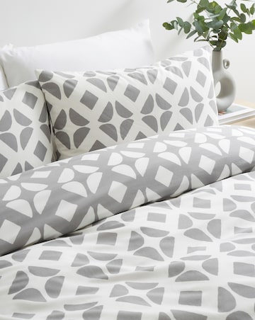 Gray & Osbourn Arran Tile Print Duvet Set Grey