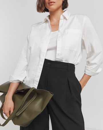 Black Pleated Wide Leg Trousers
