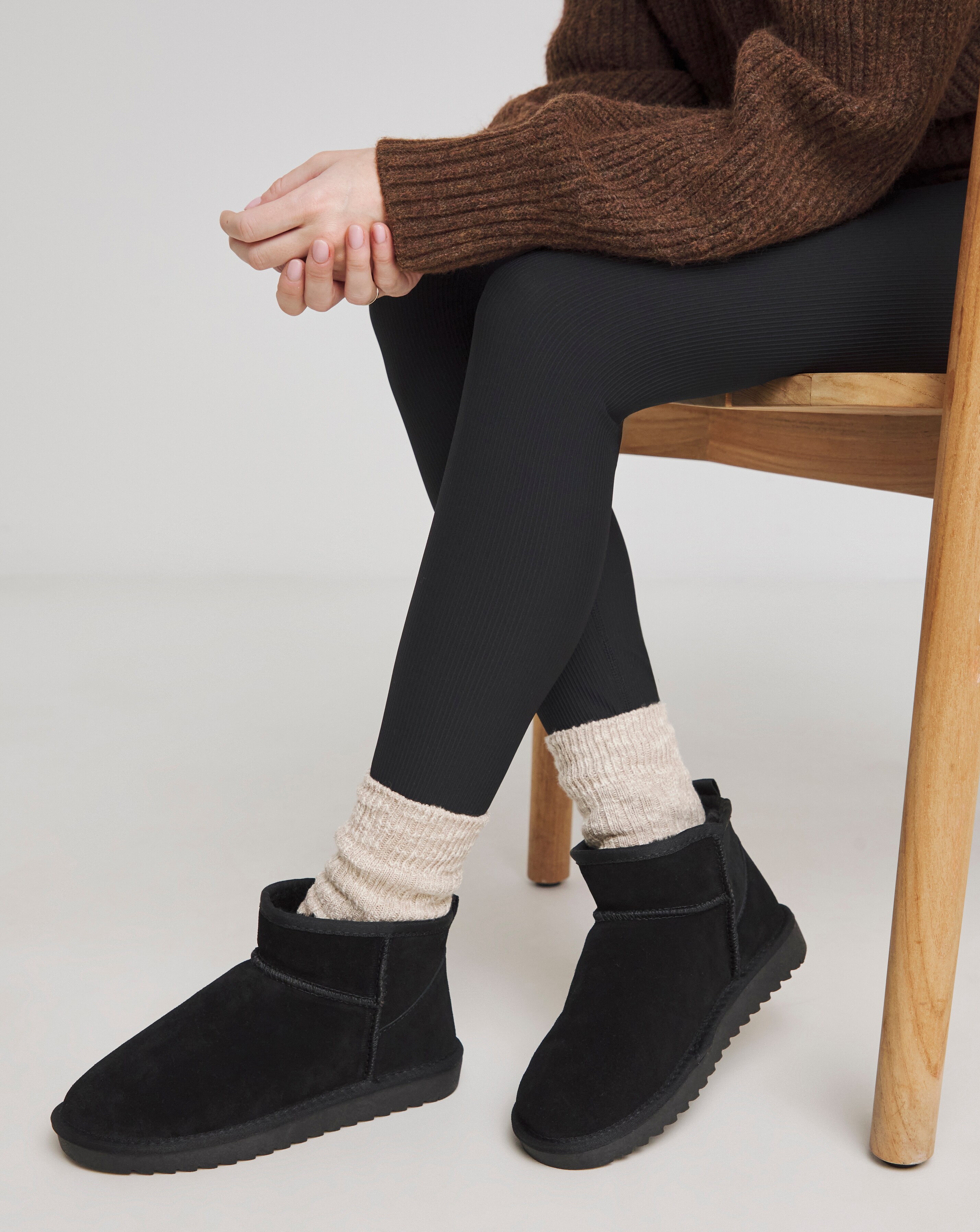 Renna Suede Low Cut Warm Lined Snug Boots - Extra Wide Fit (EEE)