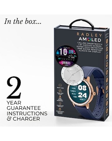 Radley Series 57 AMOLED Leather Silicone Strap Smart Watch - Ink