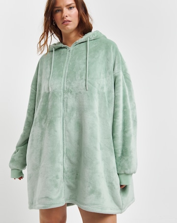 Pretty Secrets Zip Through Oversized Hooded Lounge Dress
