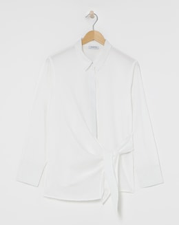 Poplin Knot Front Shirt