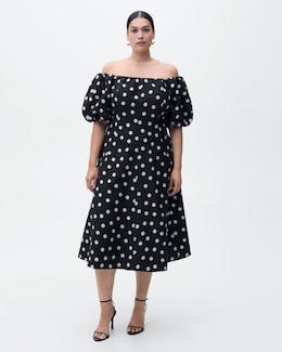 Mango Strapless Polka-Dot Dress