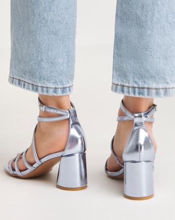 Elle Cross Ankle Strap Heeled Sandals - Extra Wide Fit (EEE)