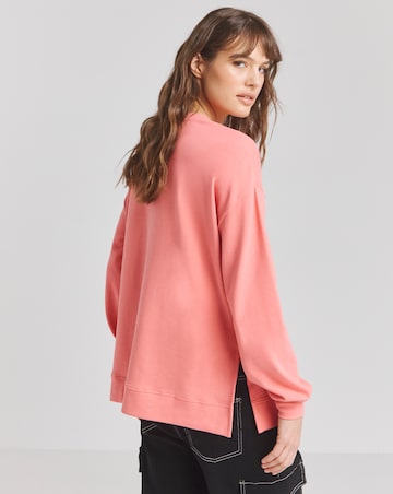 Blush Pink Side Split Sweatshirt