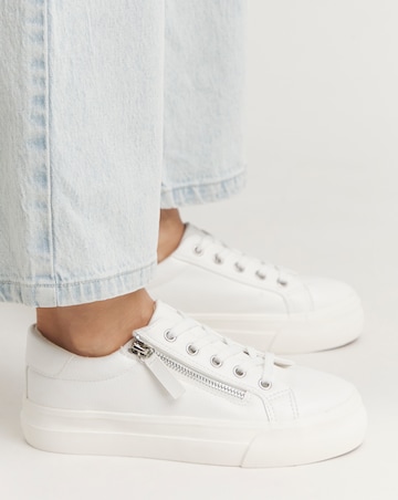Kate Lace Up Zip Detail Chunky Trainers - Wide Fit (E)