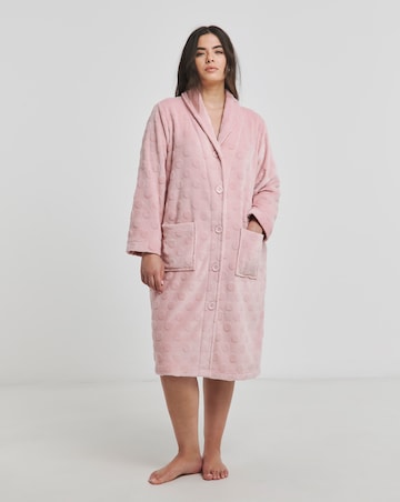 Pretty Secrets Button Through Fleece Dressing Gown