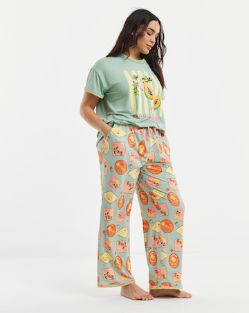 Figleaves Blanket Stitch Fruit Pyjama Set