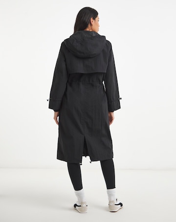 Black Longline Tech Parka