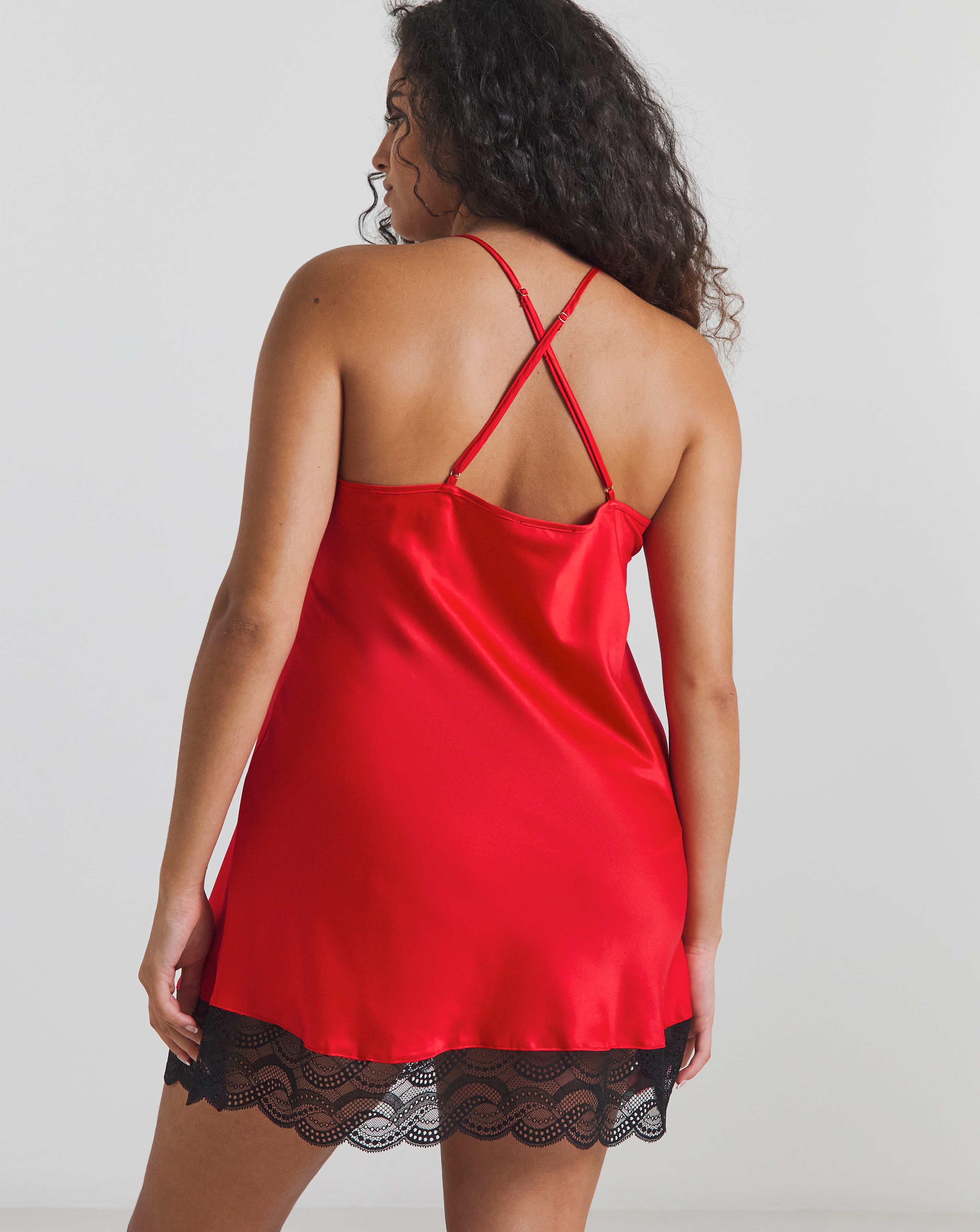 pretty little thing red silk dress Red Satin Dresses