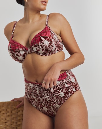 High Waist Tummy Control Ikat Print Bikini Bottoms