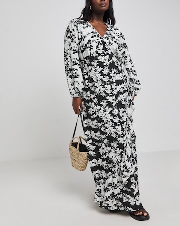 Lovedrobe Mono Floral Frill Dress