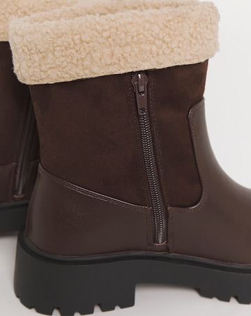 Florence Borg Lined Two Way Ankle Boots - Wide Fit (E)