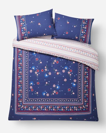 Julipa Ingrid Floral Border Cotton Blend Reversible Duvet Set