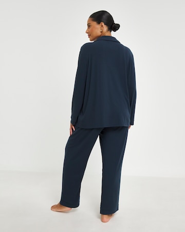 Pretty Secrets Supersoft Ribbed Button Through Pyjama Set