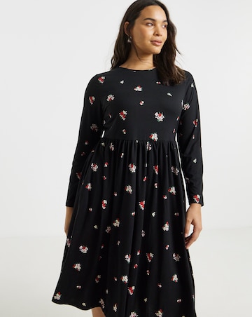 Simply Be Ditsy Print Supersoft Pocket Midi Dress