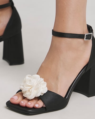 Joanna Hope Darling Corsage Trim Heeled Sandals - Extra Wide Fit (EEE)