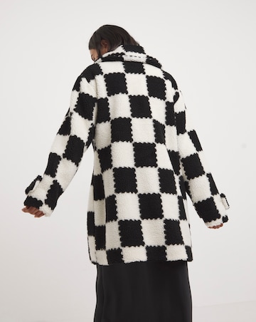 Mono Checkerboard Teddy Coat