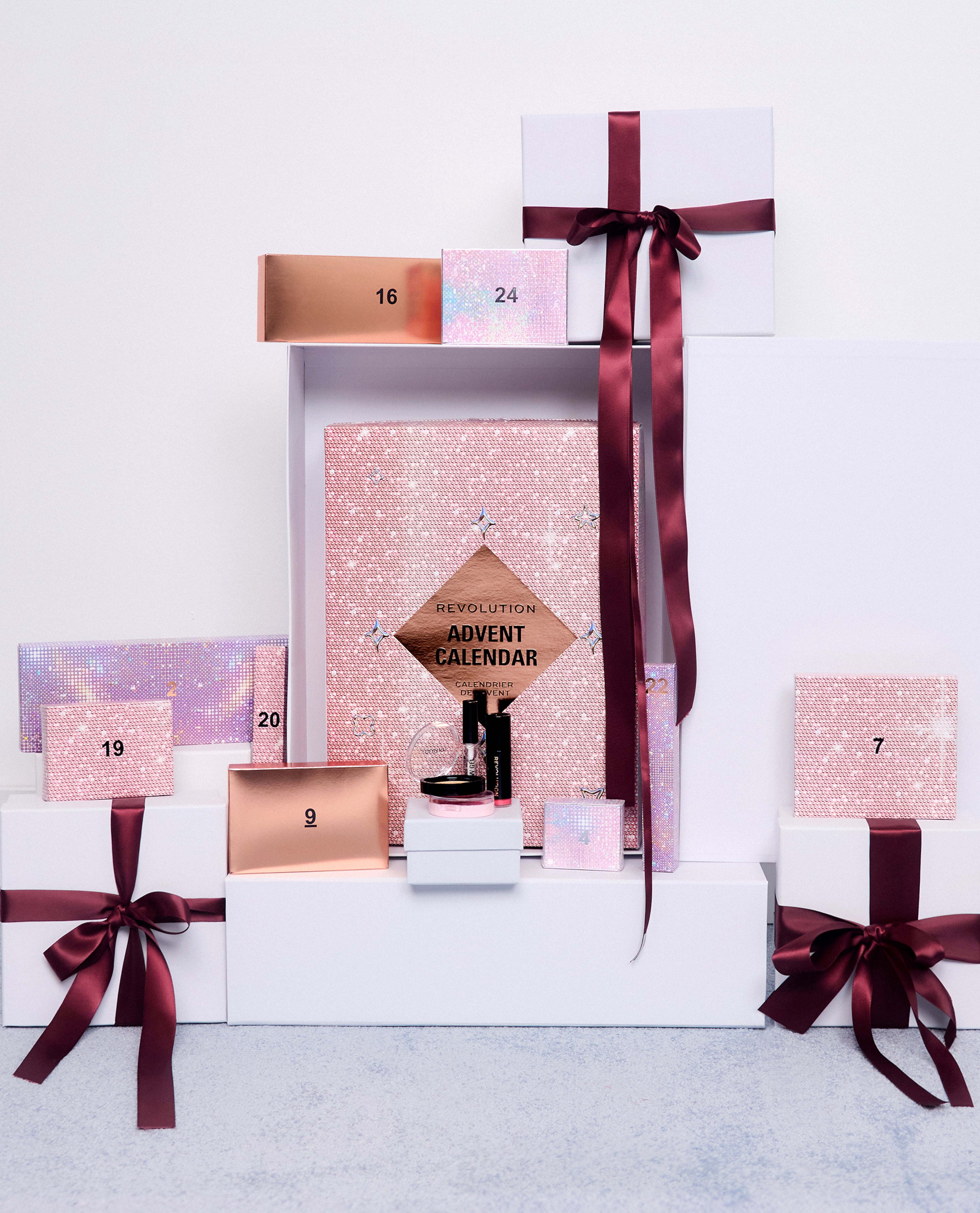 Deluxe Advent Calendar on display shelves