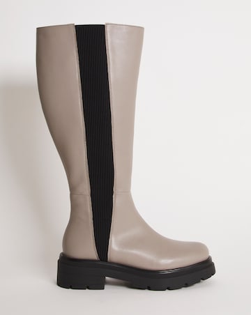 Calista Knee High Chelsea Boots - Exta Wide Fit (EEE) & Super Curvy Calf