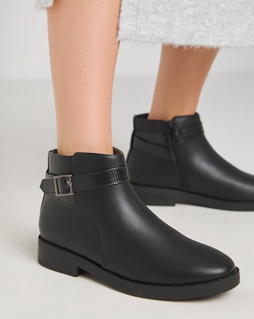 Drew Ankle Buckle Boot - Wide Fit (E)