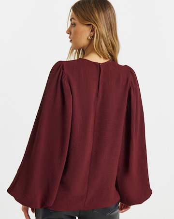 Berry Exaggerated Sleeve Blouse