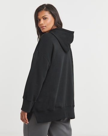 Black Longline Hoodie