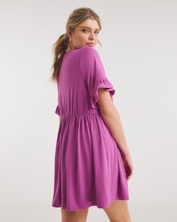 Purple Supersoft Jersey Frill Smock Dress