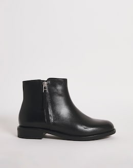 Lucinda Leather Side Zip Boot - Wide Fit (E)