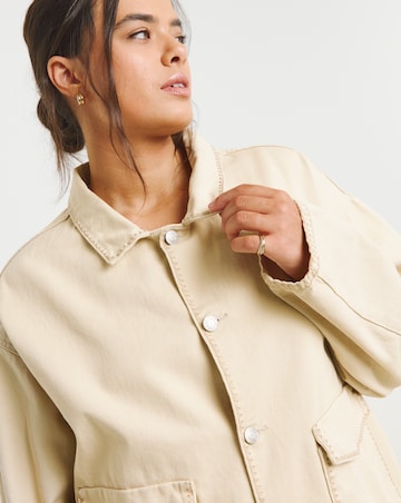 Simply Be Neutral Stitch Detail utility Jacket