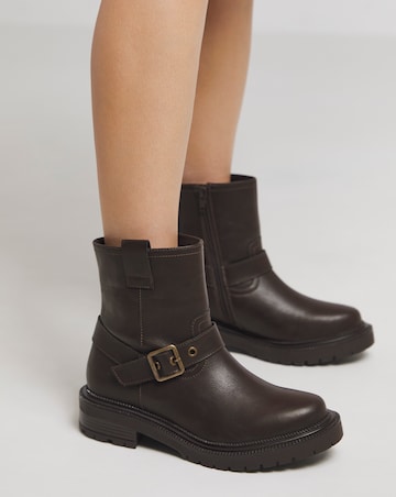 Vada Classic Multi Buckle Biker Boots Extra Wide EEE Fit