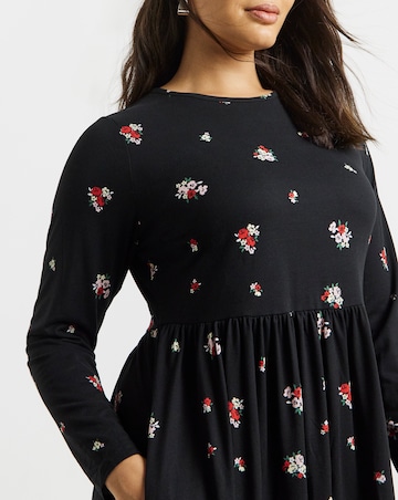 Simply Be Ditsy Print Supersoft Pocket Midi Dress
