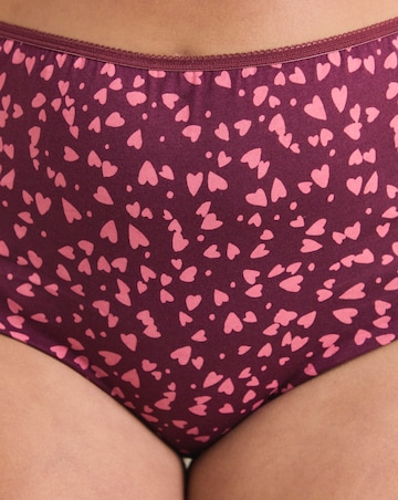 Pretty Secrets (7 Pack) Cotton Full Fit Knickers Heart Print