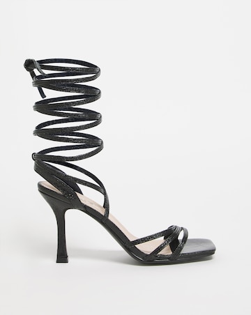 Soria Ankle Tie Heeled Sandals Ex Wide Fit