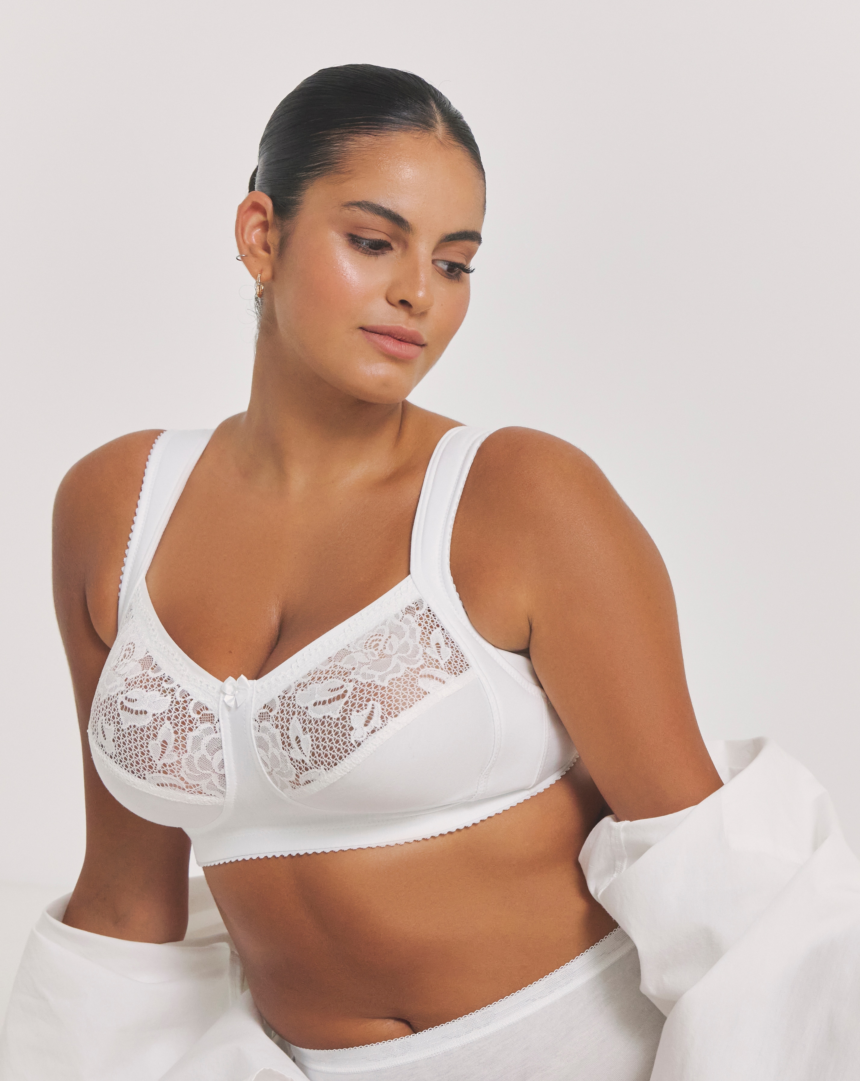 Miss Mary of Sweden Lovely Lace Non Wired Support Bra White