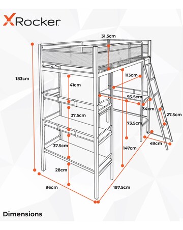 X Rocker Fortress - Gaming Bunk Bed