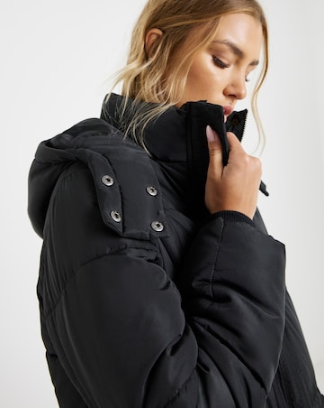 Black Padded Maxi Duvet Coat