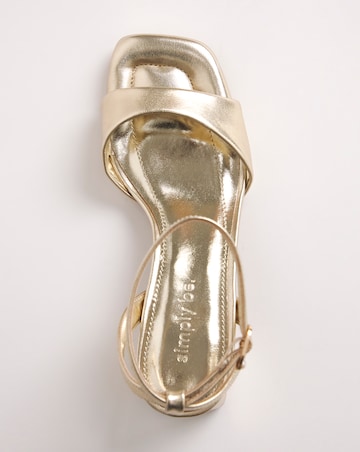 Amber Barely There Low Block Heel Sandals Wide E Fit